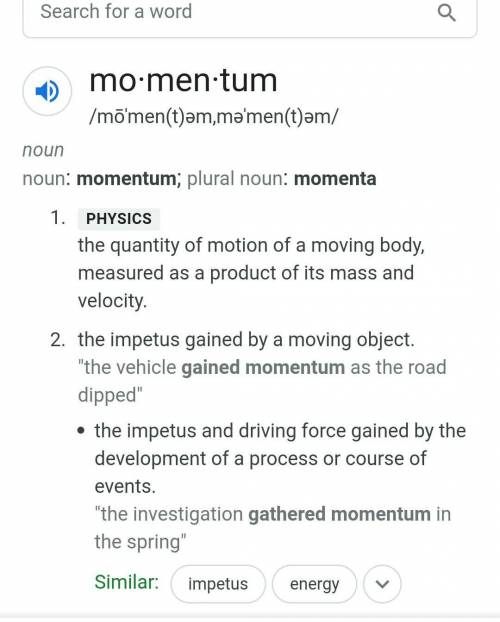 What is momentum what is momentum in words​