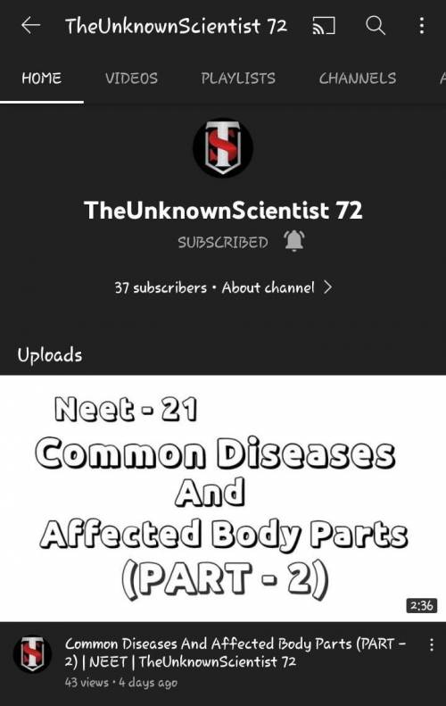 Hey guysPlease subscribe my YóuTube channel for science videos TheUnknownScientist 72​
