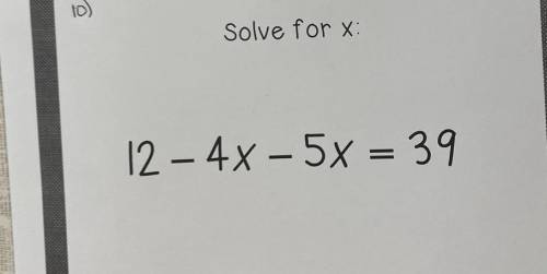 Solve for x ! please help . (show work)