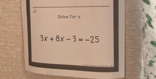 Solve for x please help (show work)
