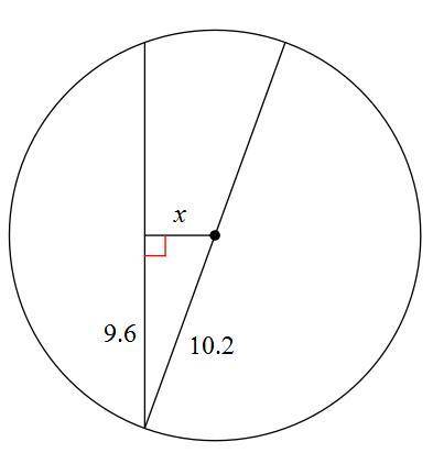 Help please! Thanks!

Find the length of the segment indicated. 
A. 3.1
B. 3.9
C. 3.4
D. 3.8