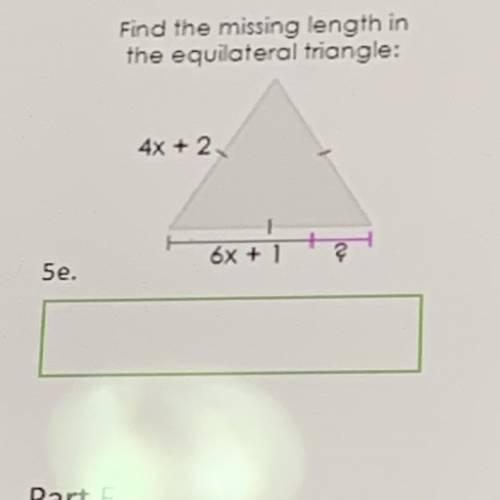 Find the missing length in the equilateral triangle: