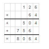 How do you solve 126 x 64