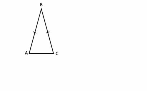 In the triangle shown, AB = 2x + 9 and BC = 5x – 12. Find the value of x.
