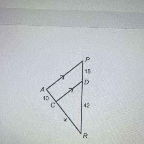 What is the value of x?

Enter your answer in the box.
__units.
Please help click the picture to s