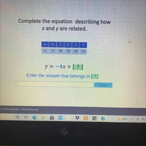 Please help will give brainliest

 
Complete the equation describing how
x and y are related.
X
0
1