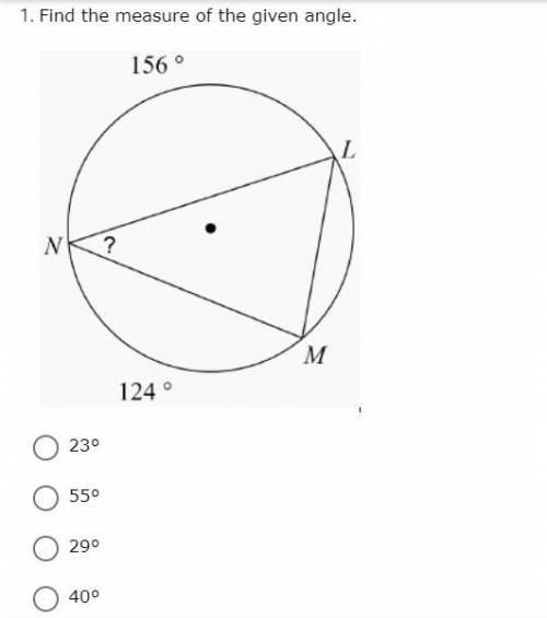 Find the measure of the given angle.