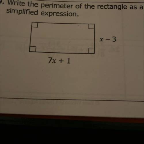 Write the perimeter of the rectangle as a simplified expression