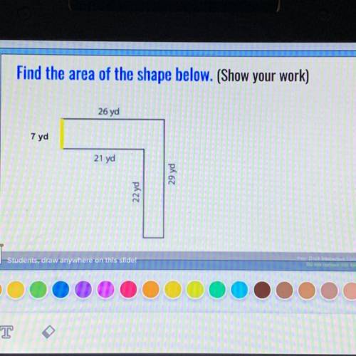 Help please! Find the area of the shape below. (Show work)