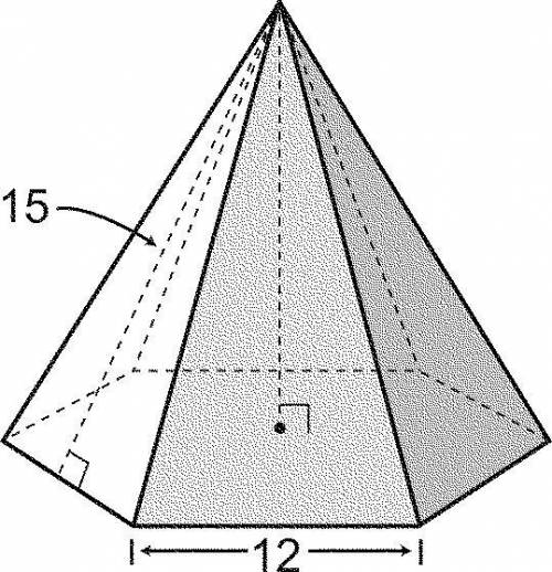 HELP PLS!!

Find the lateral area of the regular pyramid shown in the accompanying diagram. If nec