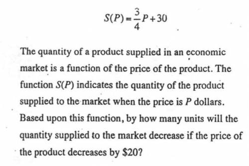 How many units will the quantity supplied to the market decrease if the price of the product decrea