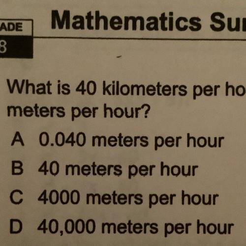 What is 40 kilometers per hour in meters per hour?