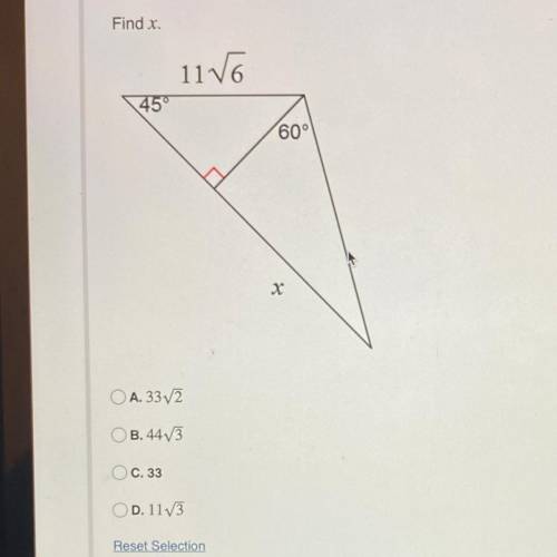 Find x special right triangle