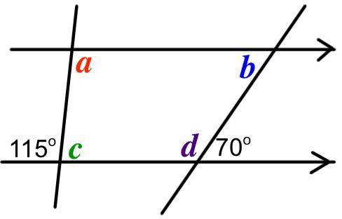 Find the values of the unknown angles marked with letters. please help me- it is about alternate an
