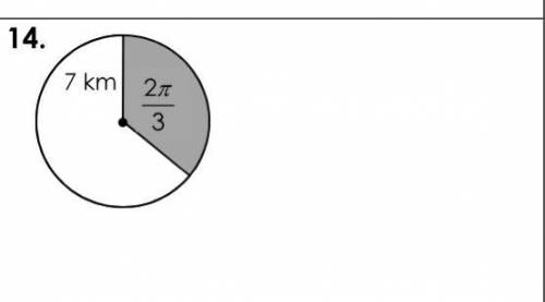 Find the area of the sector of the circle Radius. 7kmCentral angle. 2pi over 3
Show steps