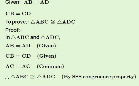 In the figureAB = AD, BC = CDprove that ∠ABC = ∠ADC​