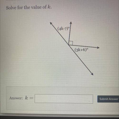 Solve for the value of k