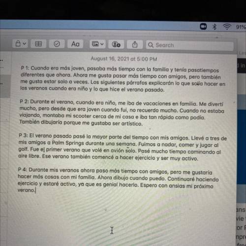 Need help editing Essay - You will be writing a 150-250 word essay over the next few lessons to com