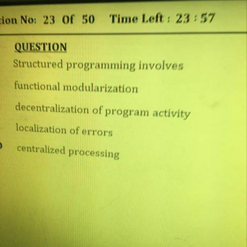 Question No: 31 Of 50

Time Left : 25:36
QUESTION
Most algorithms begin by
OA Displaying the input