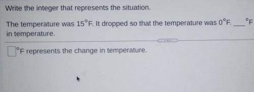 Write the integer that represents the situation. °F represents the change The temperature was 15°F.