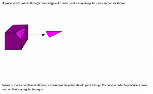 (50 PTS!)

A plane which passes through three edges of a cube produces a triangular cross section