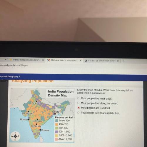 India Population

Density Map
Study the map of India. What does this map tell us
about India's pop