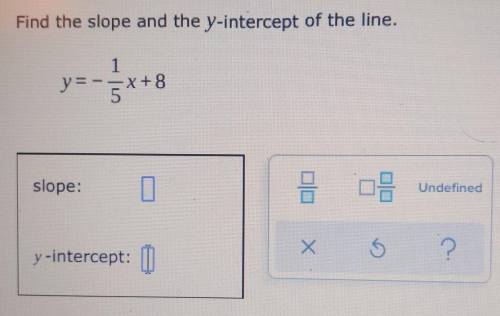 Find the slope and the y-intercept of the line. ​