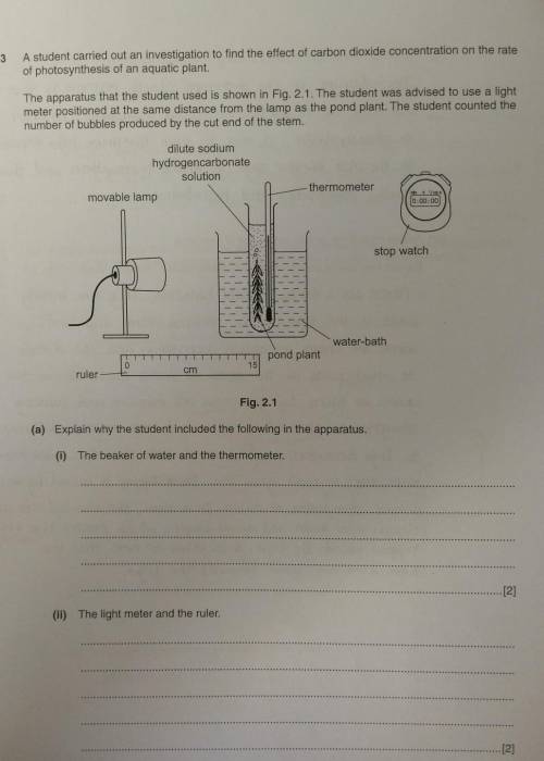 Explain why the student included the following in the apparatus.​