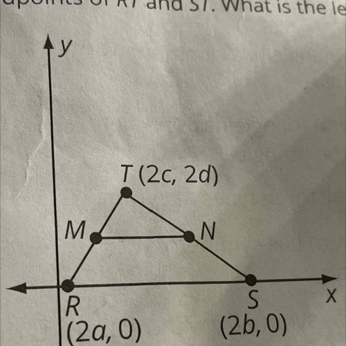 In the figure, M and N are midpoints of RT and ST. What is the length of MN