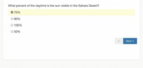 What percent of the daytime is she sun visible in the Sahara desert