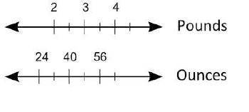 The double number line shows the approximate number of ounces in a certain number of pounds:

Base