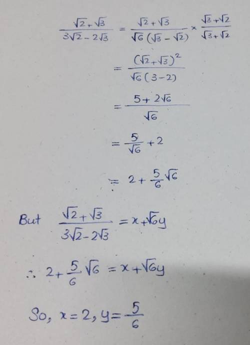 Find the value of x and y​