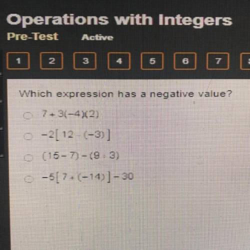 Which expression has a negative value?
7-31-4/2)
(15-7)-(9:3)
0-517+(-14) ]- 30