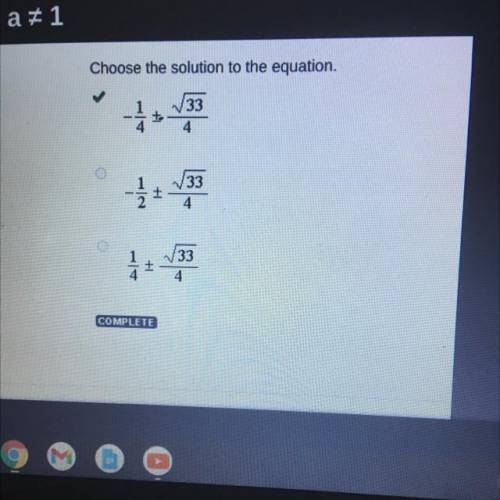 Choose solution to equation