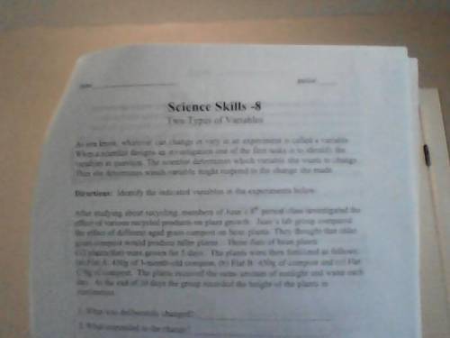 Science skill 8 two types of variables