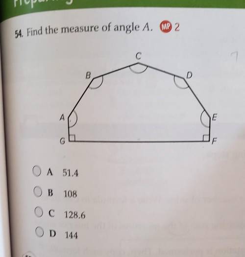 54. Find the measure of angle A. ​