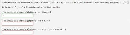 Average rate of change question