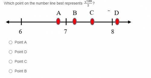 Which point on the number line best represents √189/2?