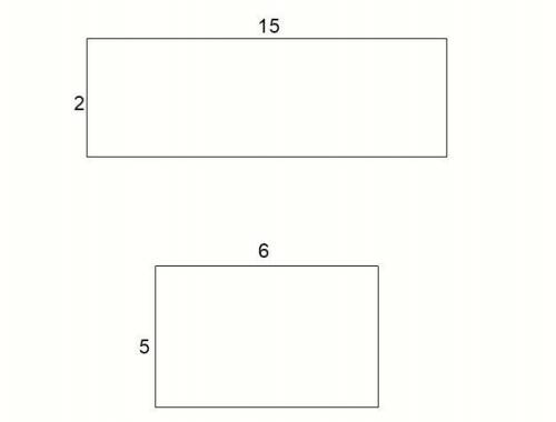 Draw two rectangles that have the same area but are not congruent.