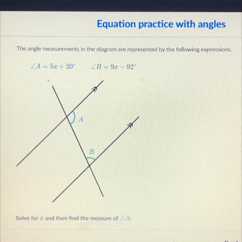 The angle measurements in the diagram are represented by the following expressions.