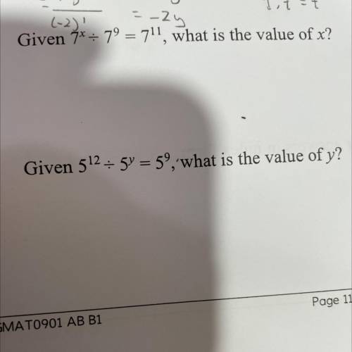 1 .what is the value of x？
2 .what is the value of y ？