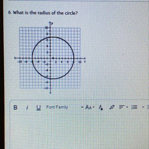 What is the radius of the circle? Example how you know..