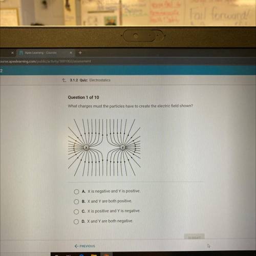 What charges must the particles have to create the electric field shown?

A. X is negative and Y i