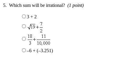 Which sum will be irrational