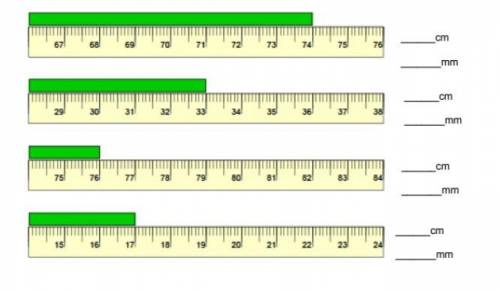 Please indicate how long each bar is in centimeters and millimeters.