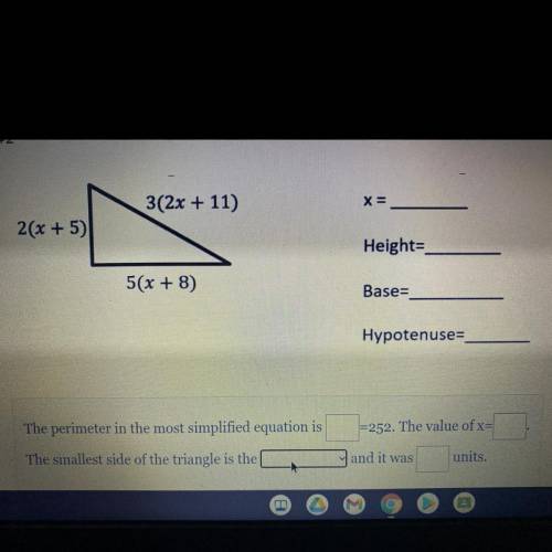 Where the arrow is at the options are Height,Base and Hypotenuse