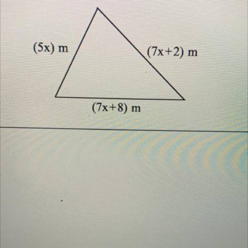 The perimeter of the triangle shown to the right is 143 meters. Find the length of each side.

Pre