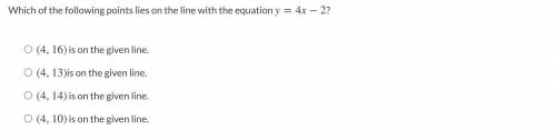 Which of the following points lies on the line with the equation Y=4X-2?