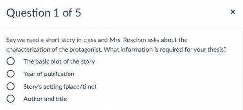 Say we read a short story in class and Mrs. Reschan asks about the characterization of the protagon