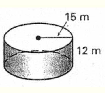 Referring to the figure, find the surface area

of the cylinder shown. Round to the nearest whole
